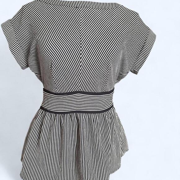 Monteau black and white striped babydolll top Size S - Picture 2 of 7